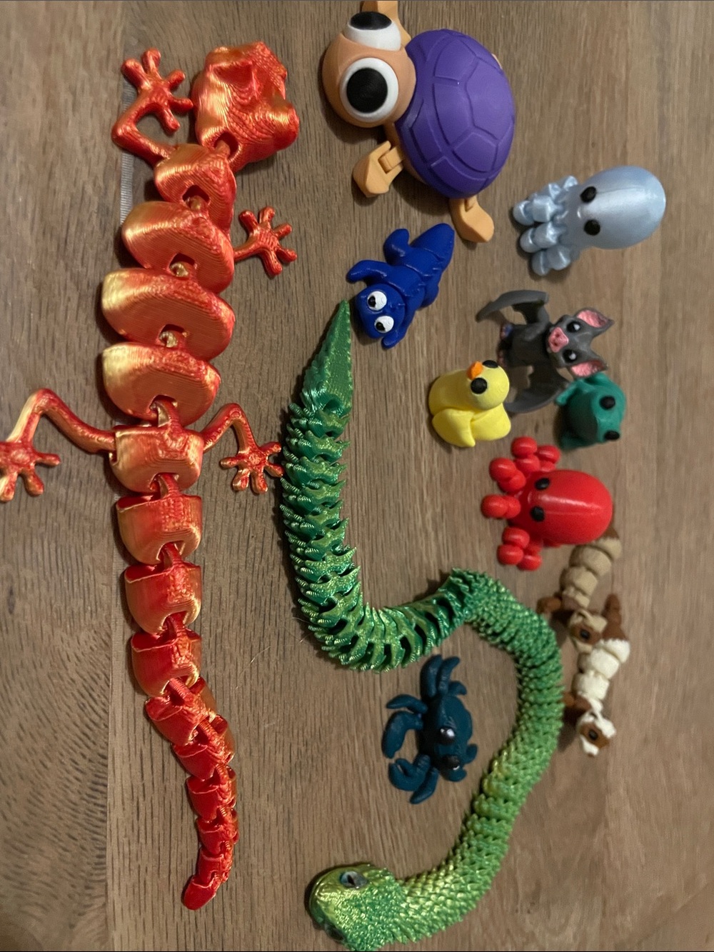 Lot of 12 3-D printed critters